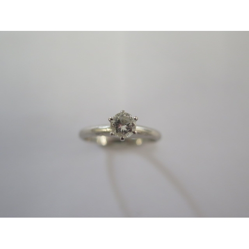 89 - An 850 platinum diamond solitaire ring - diamond weight approx 0.46ct - cut to shank - approx weight... 