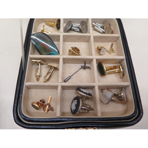 102 - A selection of assorted cufflinks and tie pins