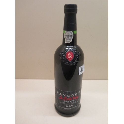 657 - A bottle of Taylors late bottled port 1989 - seal and level good