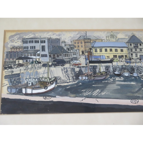 479 - A watercolour of Falmouth signed Page, frame size 42cm x 56cm