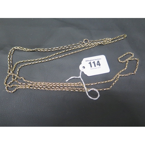 114 - A long 9ct rose gold chain approx 175cm - weight approx 30 grams