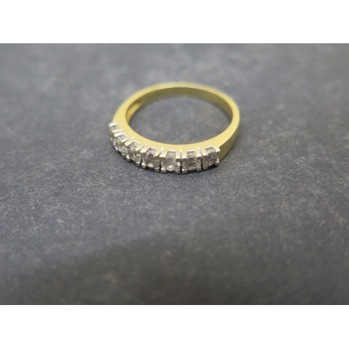 137 - An 18ct yellow gold and diamond half eternity ring size P - weight approx 3.9 grams