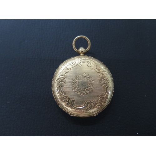 161 - An 18ct yellow gold fob watch, double cased front opening and finely chased 'Williams & Clapham, 14 ... 