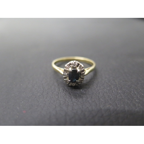 169 - An 18ct yellow gold sapphire and diamond ring size Q -weight approx 3.3 grams