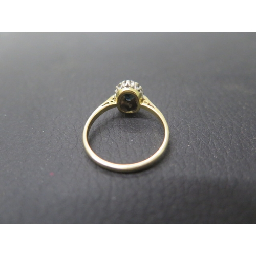 169 - An 18ct yellow gold sapphire and diamond ring size Q -weight approx 3.3 grams