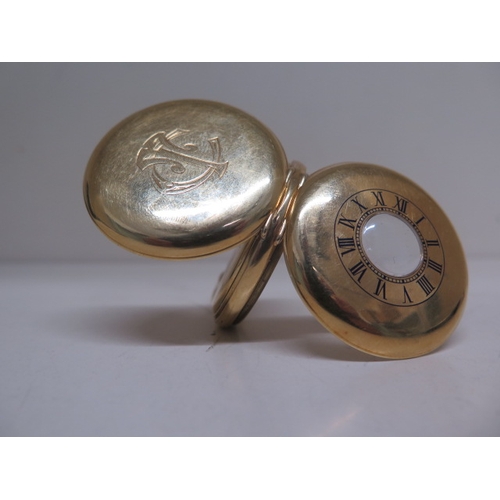 271 - An 18ct gold pocket watch - in working order - with a second hand, hallmarked 18ct - the backplate h... 