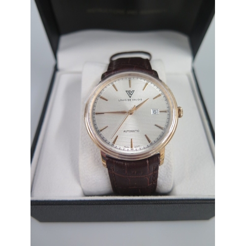 272 - A Louis de Valois gents automatic wristwatch - 25 jewel movement, rose gold coloured case approx 40m... 