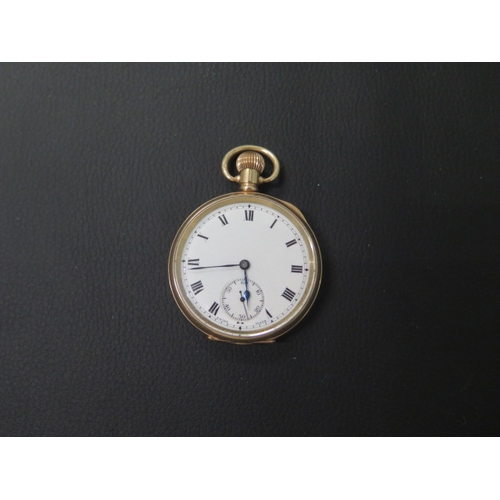 274 - A 10ct yellow gold plated double cased pocket watch - working, in good condition - approx 5cm - toge... 