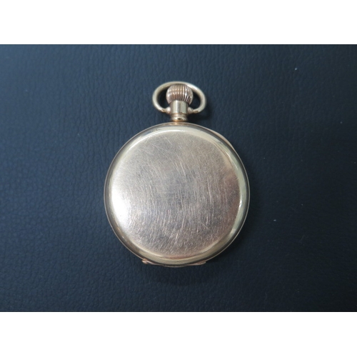 274 - A 10ct yellow gold plated double cased pocket watch - working, in good condition - approx 5cm - toge... 