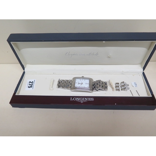 275 - A gents Longines watch in its original box and in working order