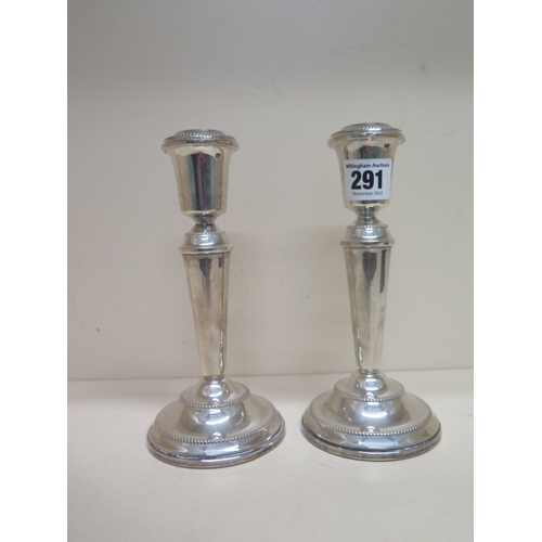 291 - A pair of silver candlesticks, Birmingham 1979 - approx weight 18cm