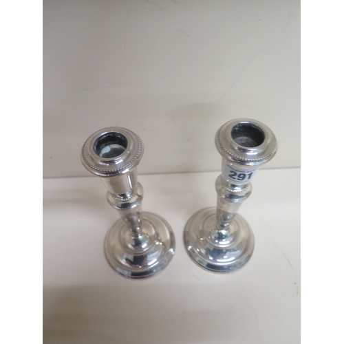 291 - A pair of silver candlesticks, Birmingham 1979 - approx weight 18cm