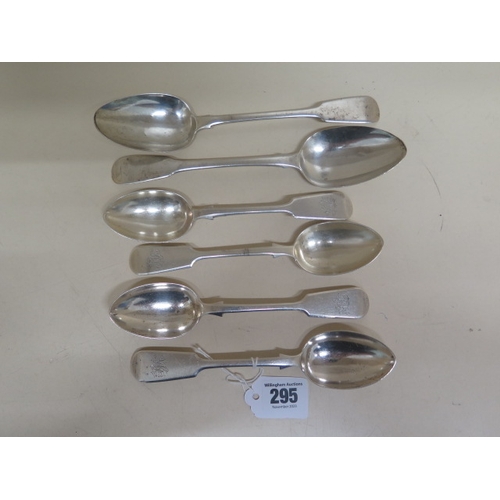 295 - A set of four Victorian silver spoons Edinburgh - approx 18cm, together with two early 19th century ... 