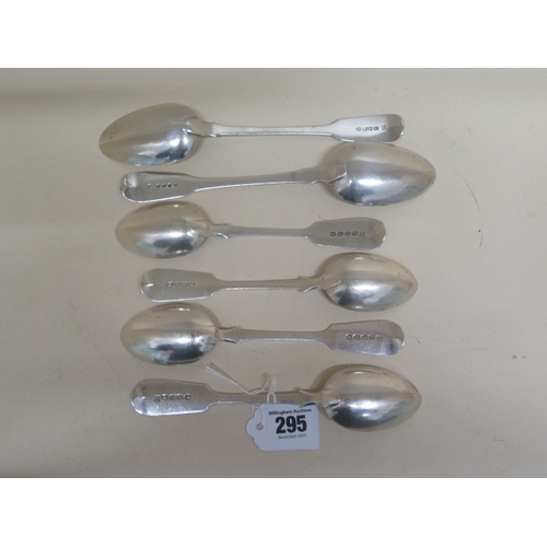 295 - A set of four Victorian silver spoons Edinburgh - approx 18cm, together with two early 19th century ... 