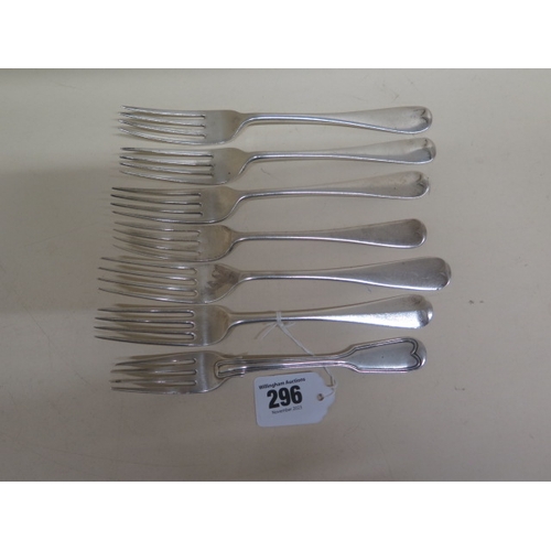 296 - Seven silver forks - total weight approx 15.9 troy oz