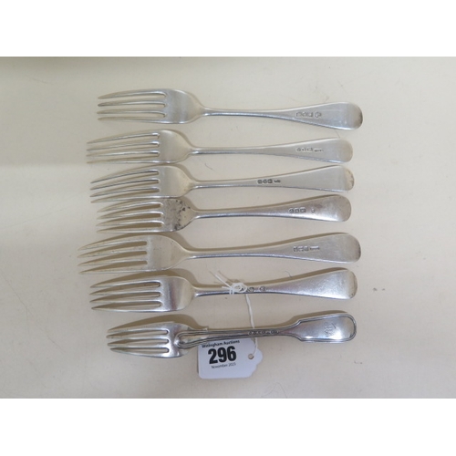 296 - Seven silver forks - total weight approx 15.9 troy oz