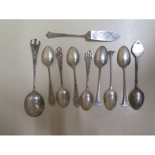 302 - A set of six late Victorian scallop shell apostle teaspoons and sugar tongs Birmingham 1898/99 toget... 