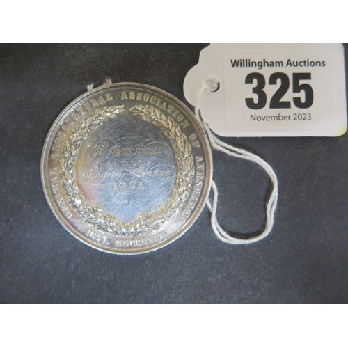 325 - A fine silver medal from The General Agricultural Association of Ayrshire awarded to Mr Gardiner of ... 