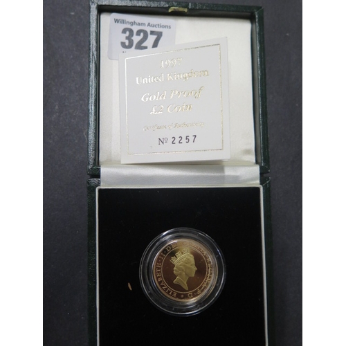 327 - A 1996 £2 gold coin 22ct no 1227 - A Celebration of Football - approx weight 15.9 grams - mint condi... 