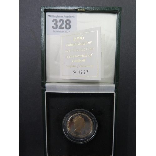 328 - A 1997 £2 gold coin 22ct - no 2257 boxed and mint condition - approx weight 16.7 grams