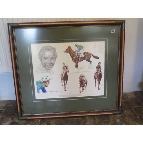 466 - A signed print tribute to Lester Piggott