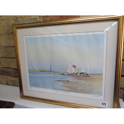 472 - A signed print of Blakeney 33/50 by Geoffrey Sayers - 53cm x 44cm