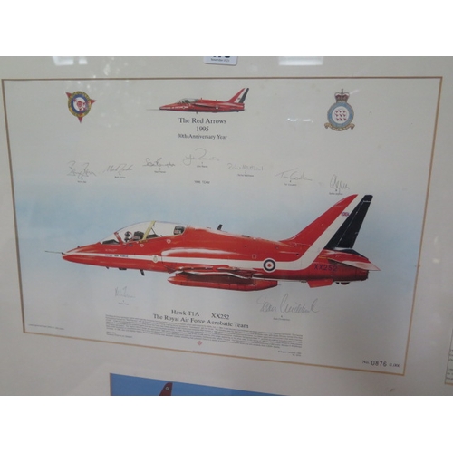 475 - Three signed Red Arrows prints as per photographs