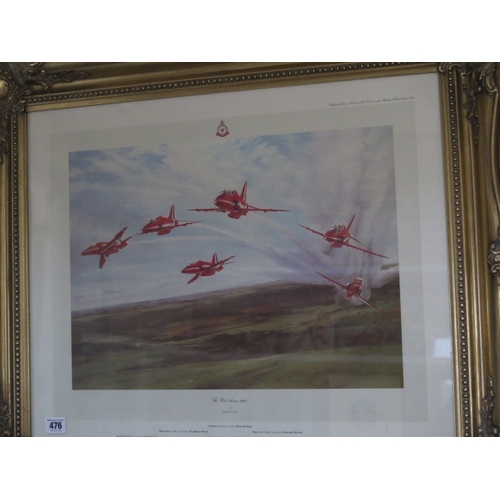 476 - Two Red Arrows signed prints in gilt frames