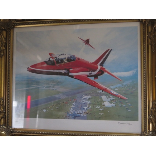 476 - Two Red Arrows signed prints in gilt frames