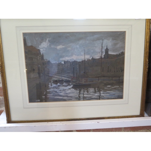 477 - Anton Abraham Van Anrooy (Dutch 1870-1949) signed watercolour City scene frame size 58cm x 73cm, Ant... 