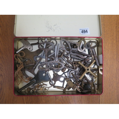 494 - A quantity of clock/watch keys