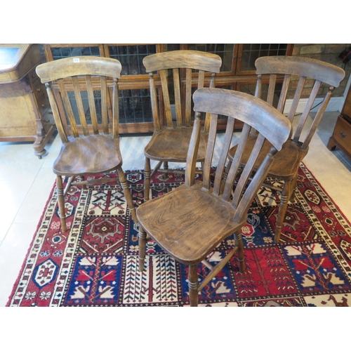 510 - A set of four 19th century kitchen chairs