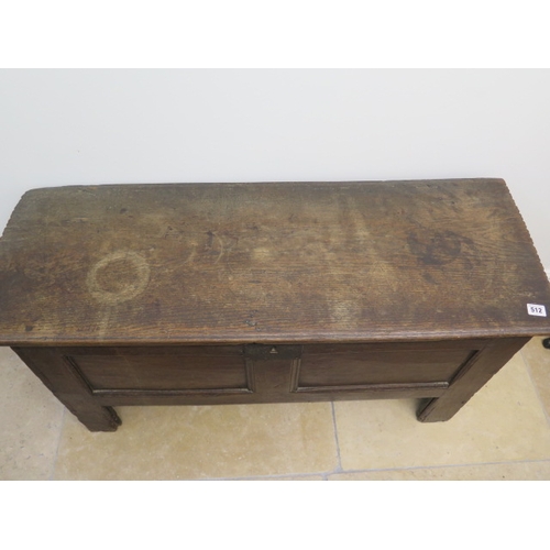 512 - An 18th century oak coffer - Width 107cm x Depth 40cm x Height 58cm