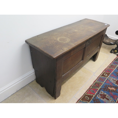 512 - An 18th century oak coffer - Width 107cm x Depth 40cm x Height 58cm