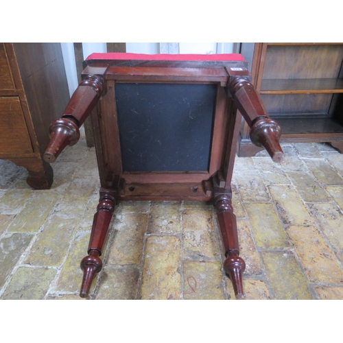 520 - A William IV mahogany piano stool recently re upholstered - approx height 55cm