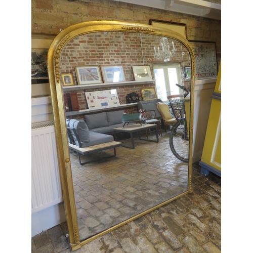 558 - A Victorian giltwood over mantle mirror, second half of the 19th century with original plate glass -... 