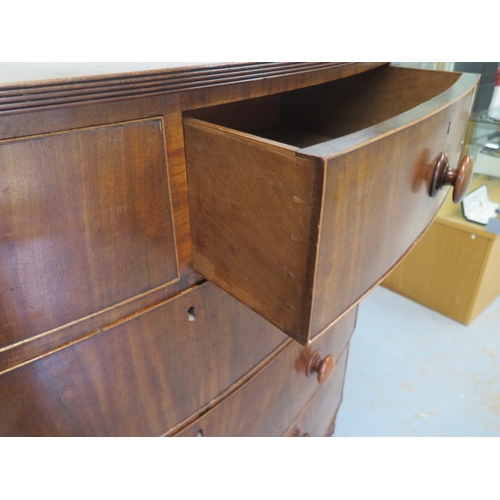 565 - A good quality 19th century mahogany bow fronted chest of drawers with two short over three long dra... 