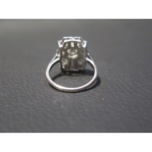 57 - An 18ct white gold Art Deco style ring - approx 2ct of diamonds - ring size O - head 18mm x 13mm - d... 