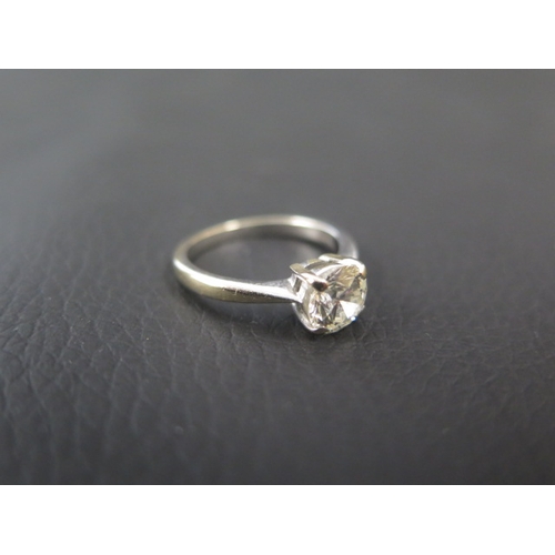 60 - A good diamond solitaire ring approx 1ct set in 18ct white gold - ring size J - weight approx 3.1 gr... 