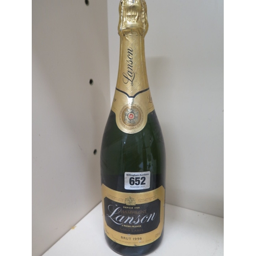 652 - A bottle of Vintage Lanson Champagne 1996