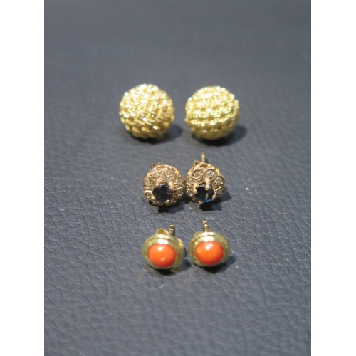 85 - A pair of 18ct yellow gold earrings (unmarked but tested) round approx 8mm - weight approx 4.7 grams... 