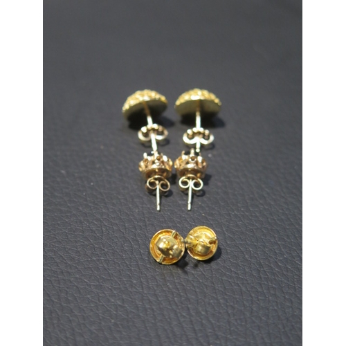 85 - A pair of 18ct yellow gold earrings (unmarked but tested) round approx 8mm - weight approx 4.7 grams... 