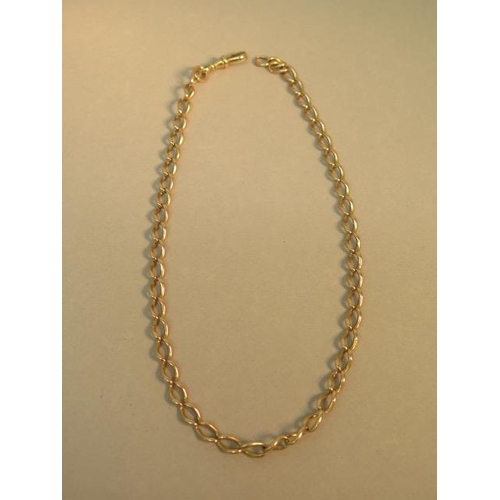 132 - A 9ct rose gold (hallmarked) watch chain - approx 42cm - approx weight 24.7 grams