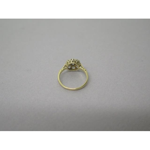 166 - An 18ct yellow gold (tested) and old cut diamond cluster ring size L/M - weight approx 2.4 grams