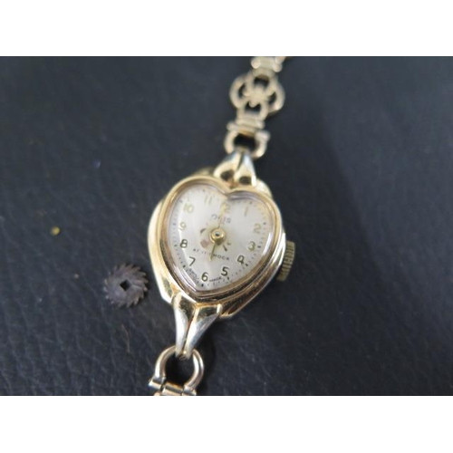 196 - A ladies dress watch with a 9ct gold bracelet - approx total weight 14.06 grams