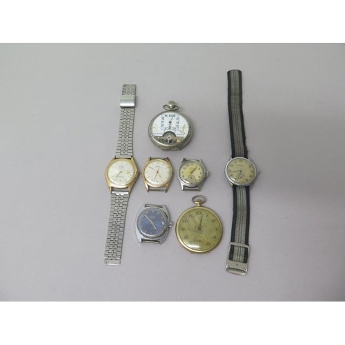 239 - Assorted watches - Zenith Sporto, steel case, approx 33mm, Sub seconds dial - working in the saleroo... 