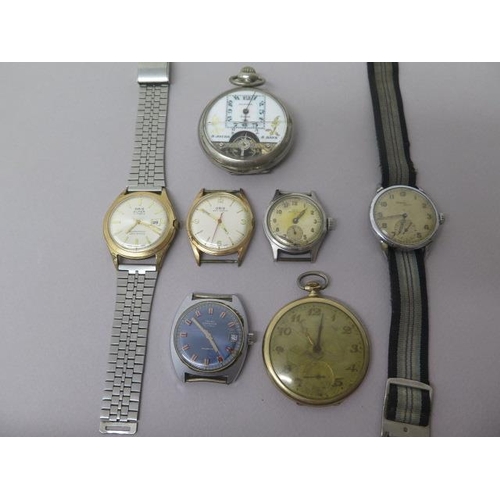 239 - Assorted watches - Zenith Sporto, steel case, approx 33mm, Sub seconds dial - working in the saleroo... 