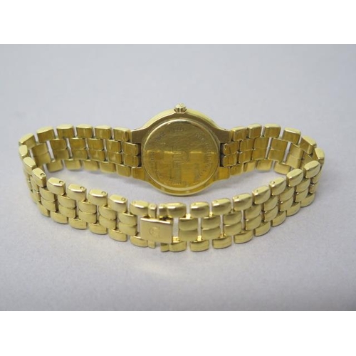 245A - A ladies Maurice Lacroh quartz gold plated bracelet watch - round case 25mm with mother of pearl dia... 