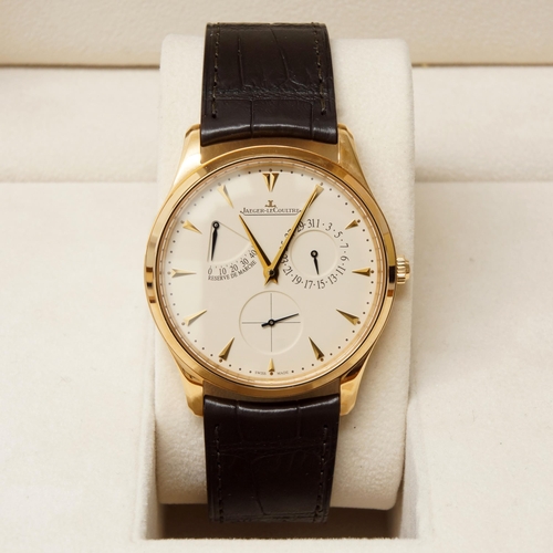 250 - A superb gents 18ct rose gold Jaeger LeCoultre Master Reserve Automatic wristwatch with sub dials an... 