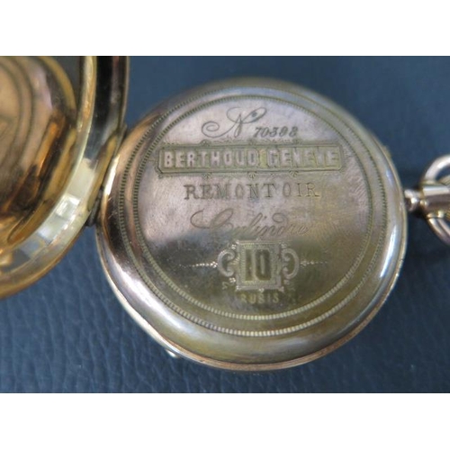 261 - An 18ct gold open face keyless pocket watch - the 40mm dial with Roman numerals, seconds subsidiary,... 